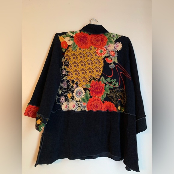 Moonlight Y & S Fashion floral jacket mixed fabrics patchwork style #65 size sm - Picture 6 of 9